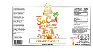 Cremosa Asada by SoCal Hot Sauce - All natural - mild - keto friendly sauce - socal hot sauce craft select